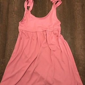 Pink tye mini dress